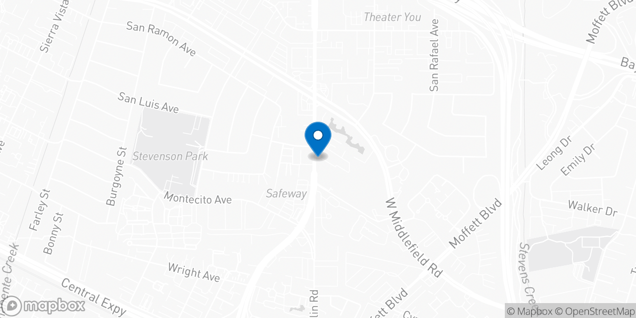 Map showing the location of the Social Security office in Mountain View, CA