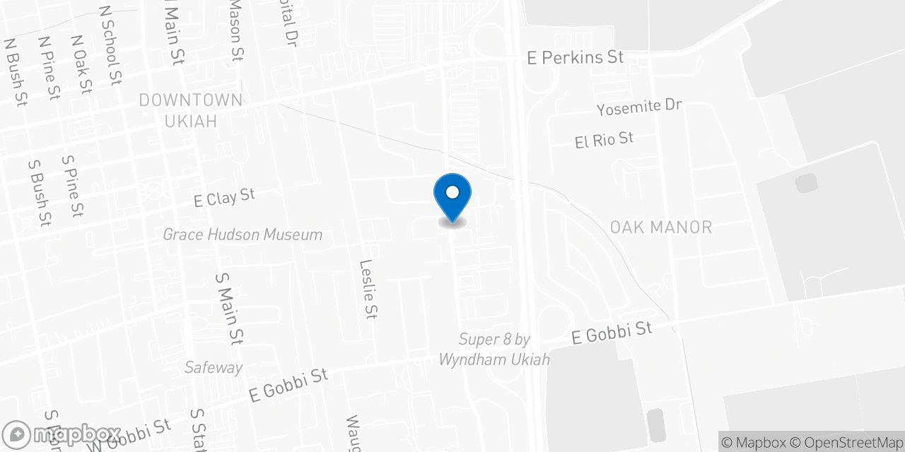 Map showing the location of the Social Security office in Ukiah, CA