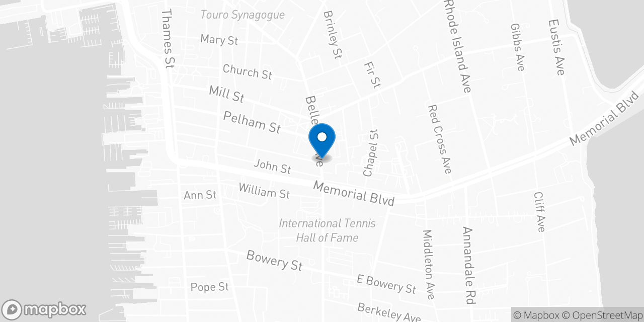 Map showing the location of the Social Security office in Newport, RI