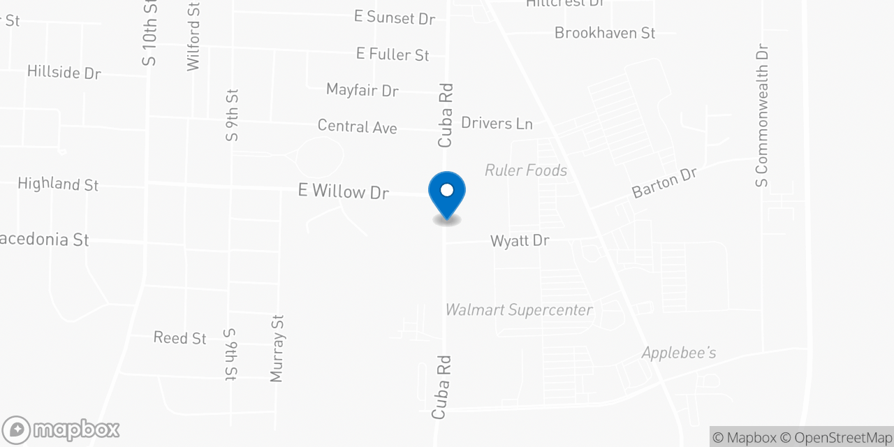 Map showing the location of the Social Security office in Mayfield, KY