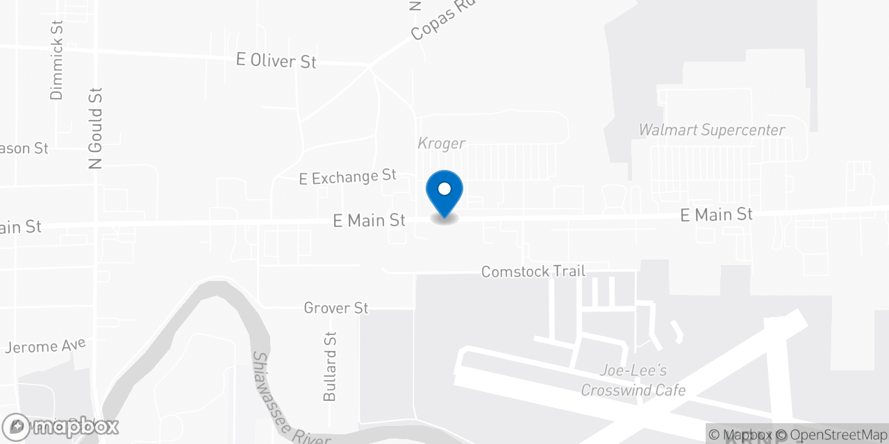 Map showing the location of the Social Security office in Owosso, MI