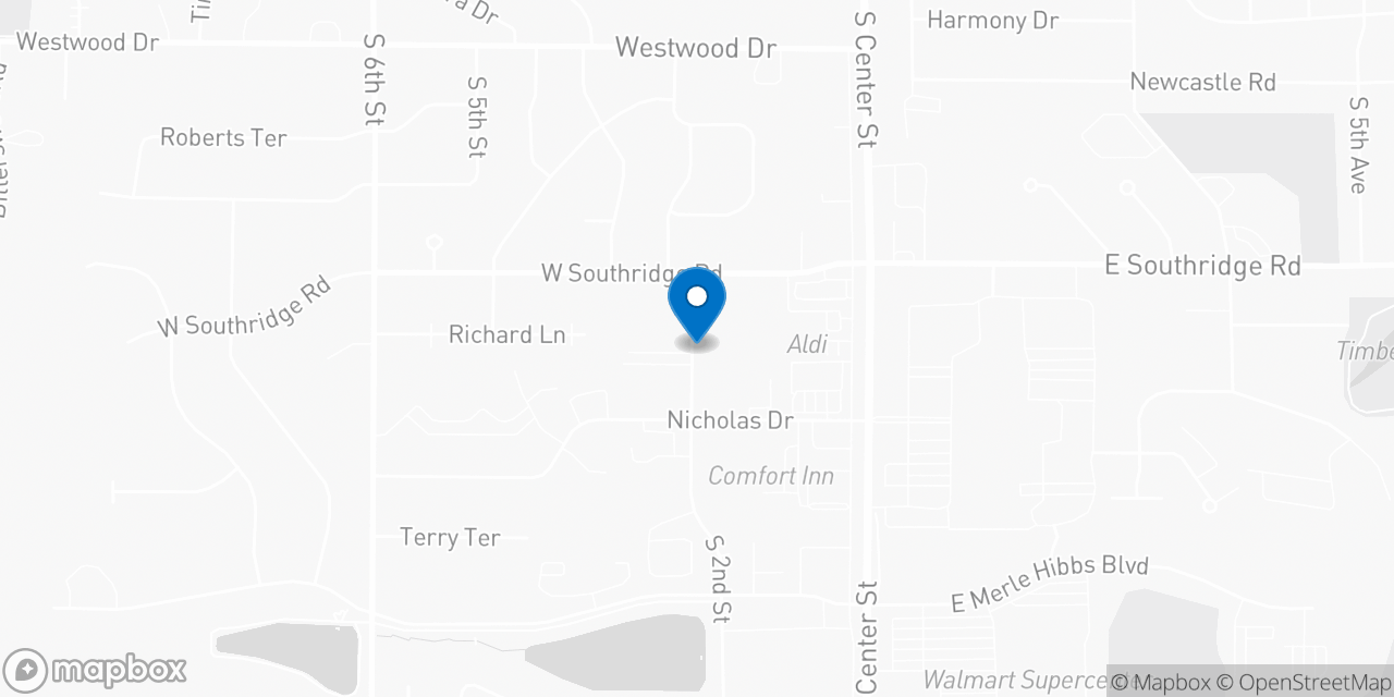Map showing the location of the Social Security office in Marshalltown, IA