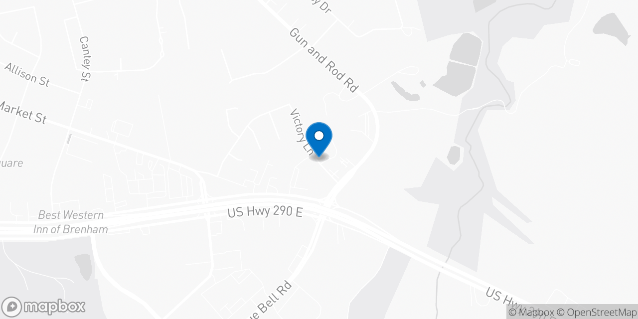 Map showing the location of the Social Security office in Brenham, TX