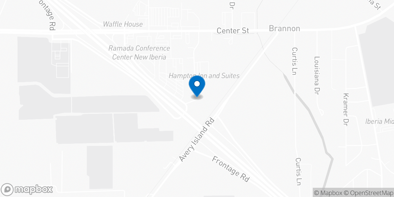 Map showing the location of the Social Security office in New Iberia, LA