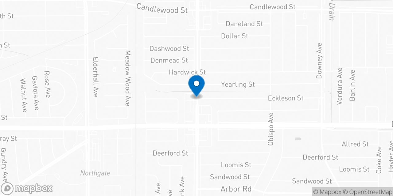 Map showing the location of the Social Security office in Lakewood, CA
