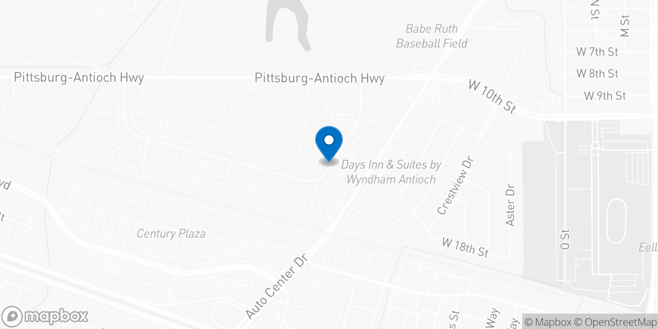 Map showing the location of the Social Security office in Antioch, CA