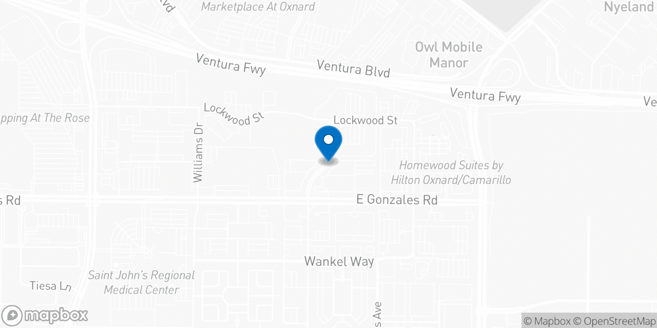 Map showing the location of the Social Security office in Oxnard, CA