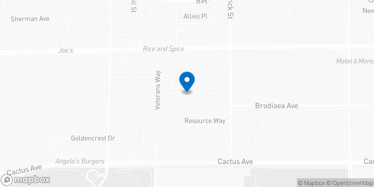 Map showing the location of the Social Security office in Moreno Valley, CA