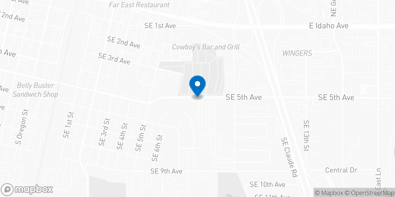 Map showing the location of the Social Security office in Ontario, OR