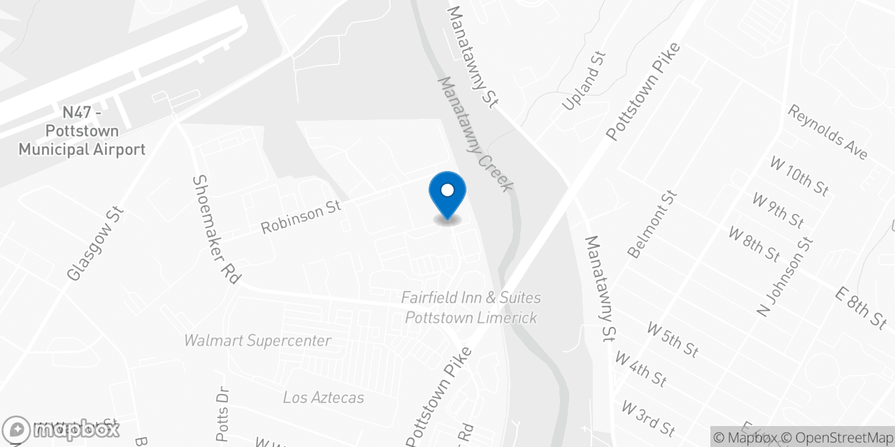Map showing the location of the Social Security office in Pottstown, PA