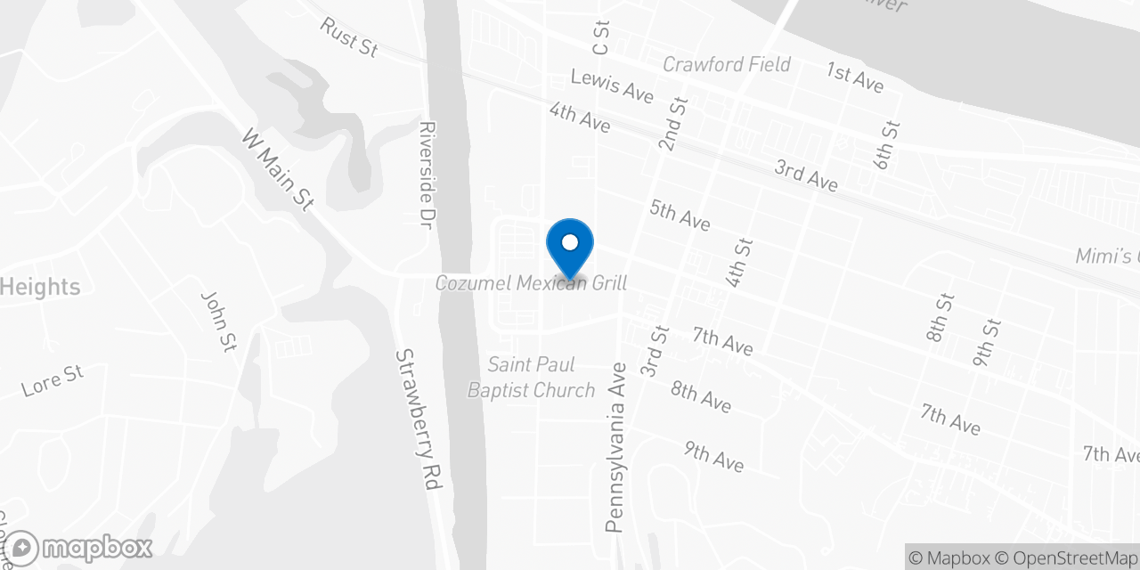 Map showing the location of the Social Security office in St Albans, WV