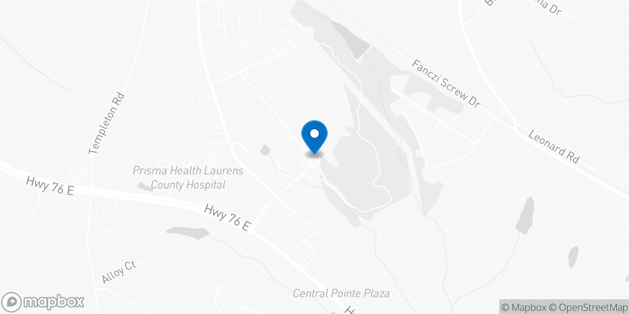 Map showing the location of the Social Security office in Clinton, SC