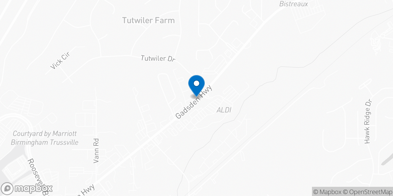 Map showing the location of the Social Security office in Birmingham, AL