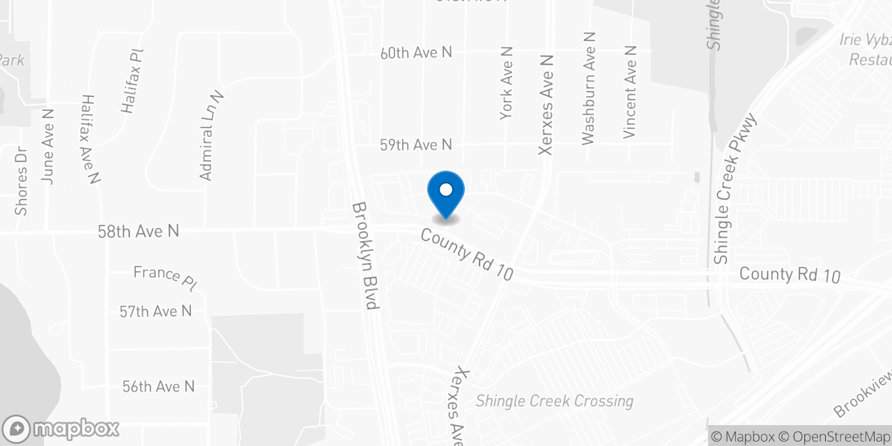 Map showing the location of the Social Security office in Brooklyn Center, MN