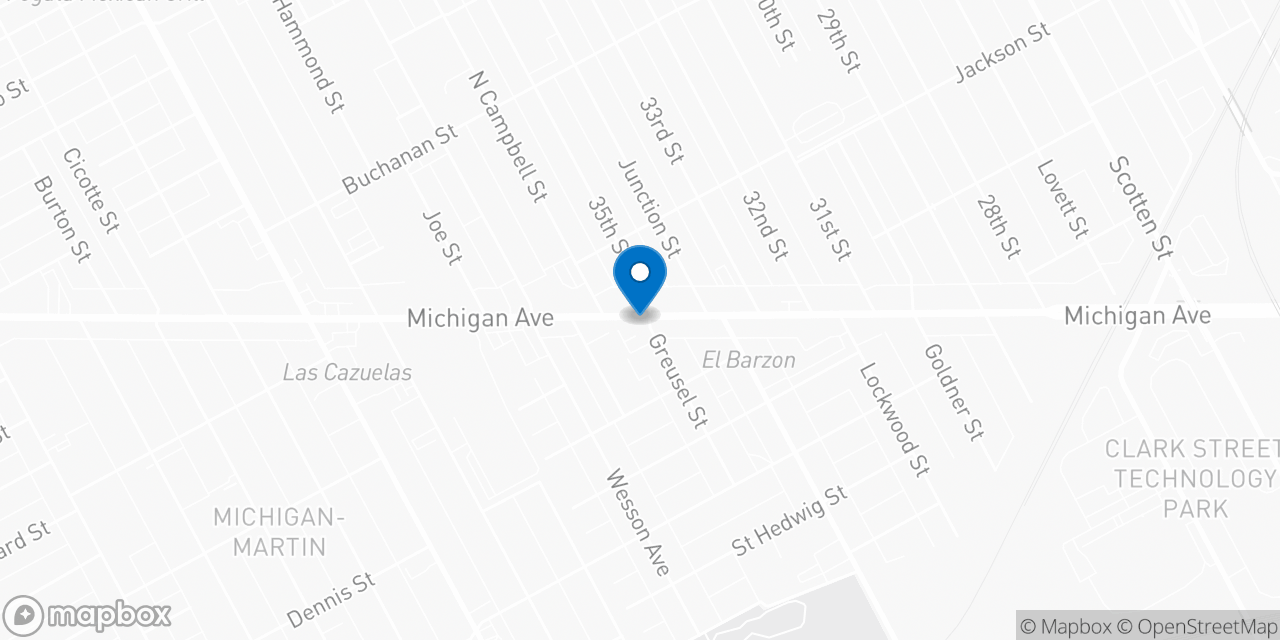 Map showing the location of the Social Security office in Detroit, MI
