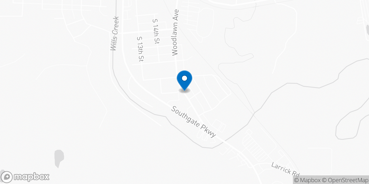Map showing the location of the Social Security office in Cambridge, OH