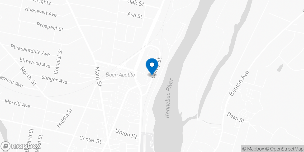 Map showing the location of the Social Security office in Waterville, ME