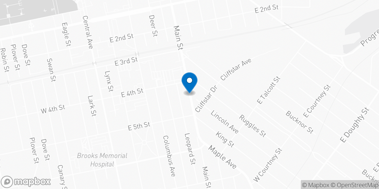 Map showing the location of the Social Security office in Dunkirk, NY