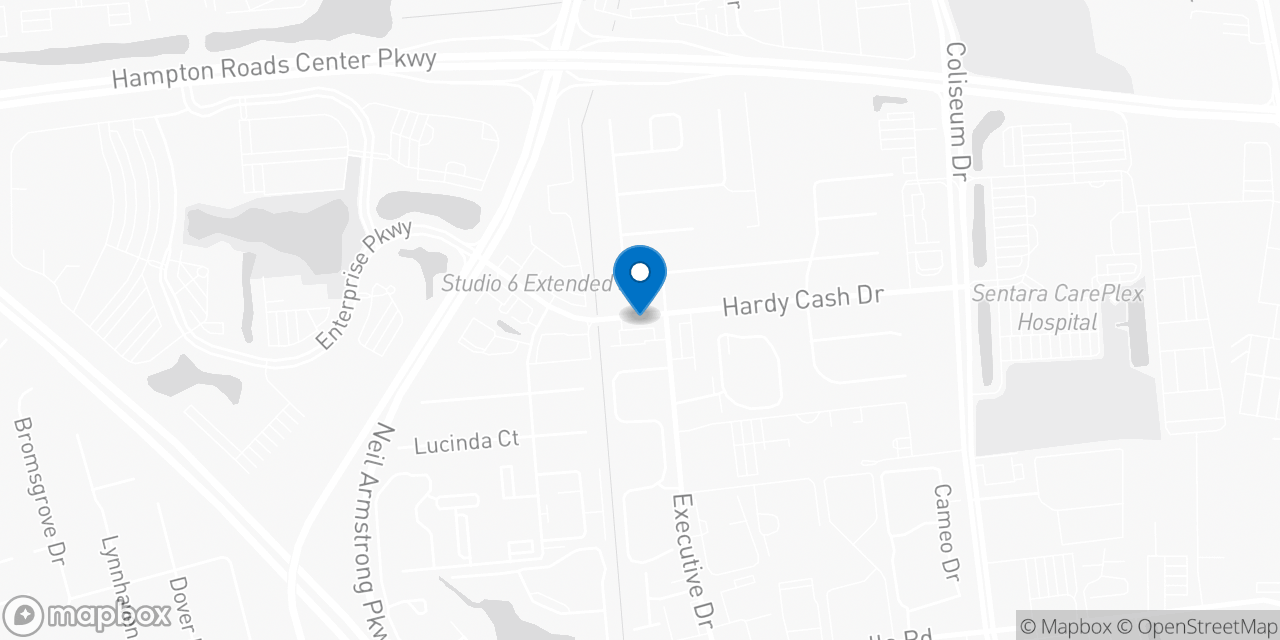 Map showing the location of the Social Security office in Hampton, VA