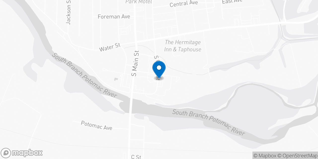 Map showing the location of the Social Security office in Petersburg, WV