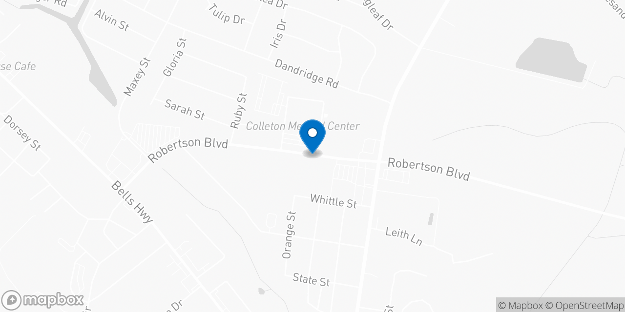 Map showing the location of the Social Security office in Walterboro, SC