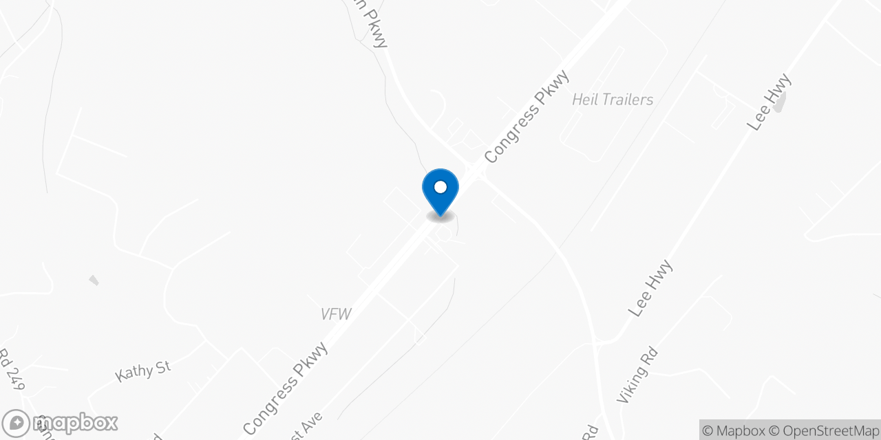 Map showing the location of the Social Security office in Athens, TN