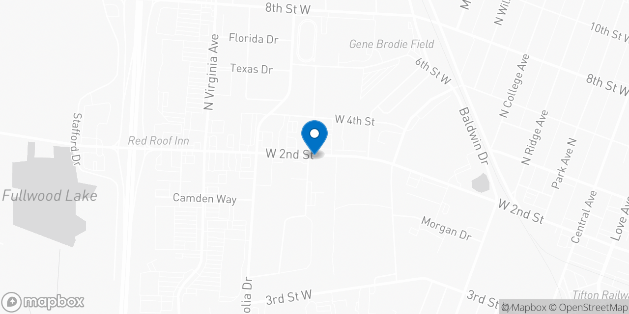 Map showing the location of the Social Security office in Tifton, GA