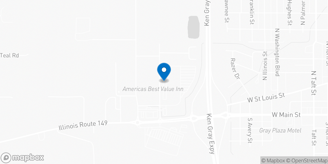 Map showing the location of the Social Security office in West Frankfort, IL