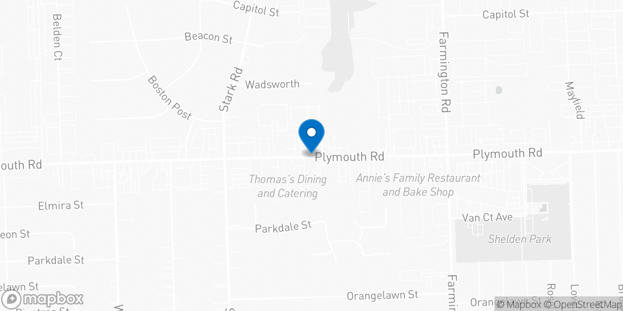Map showing the location of the Social Security office in Livonia, MI