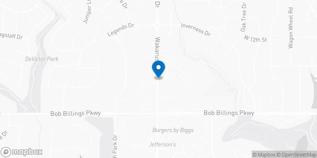 Map showing the location of the Social Security office in Lawrence, KS