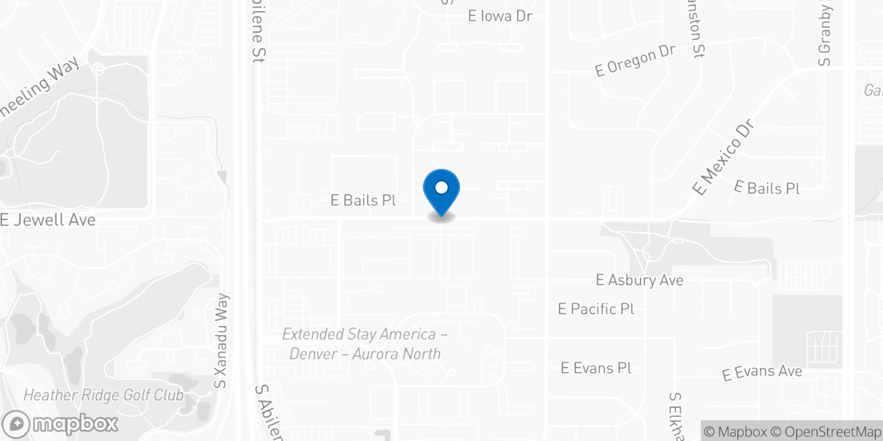 Map showing the location of the Social Security office in Aurora, CO
