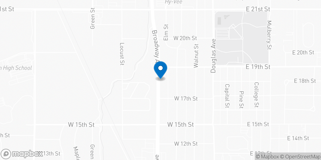 Map showing the location of the Social Security office in Yankton, SD