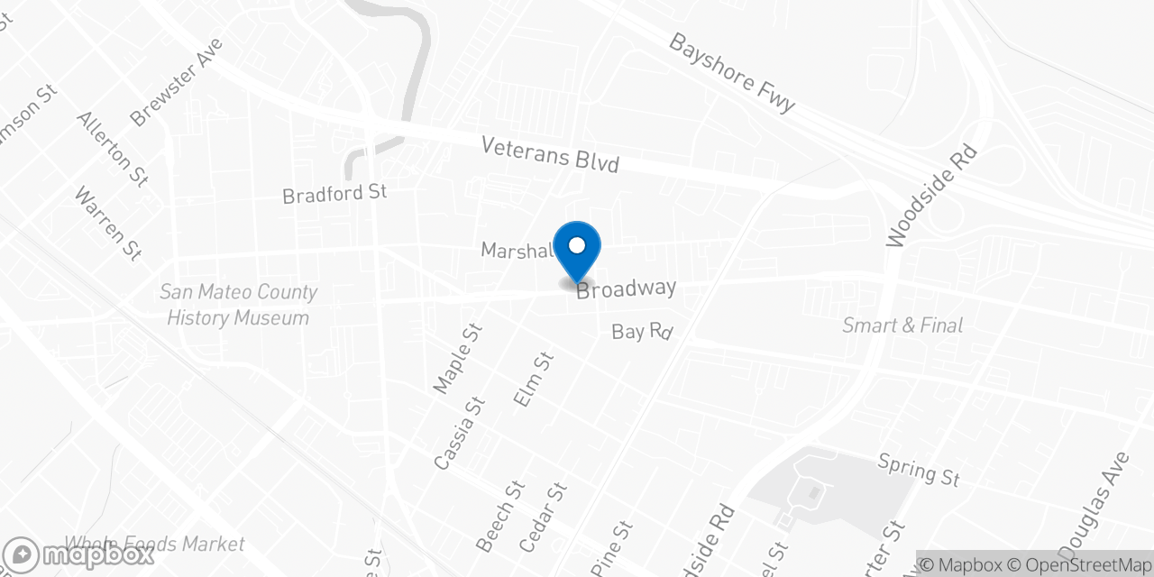 Map showing the location of the Social Security office in Redwood City, CA