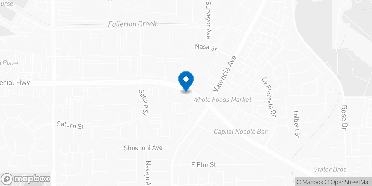 Map showing the location of the Social Security office in Brea, CA