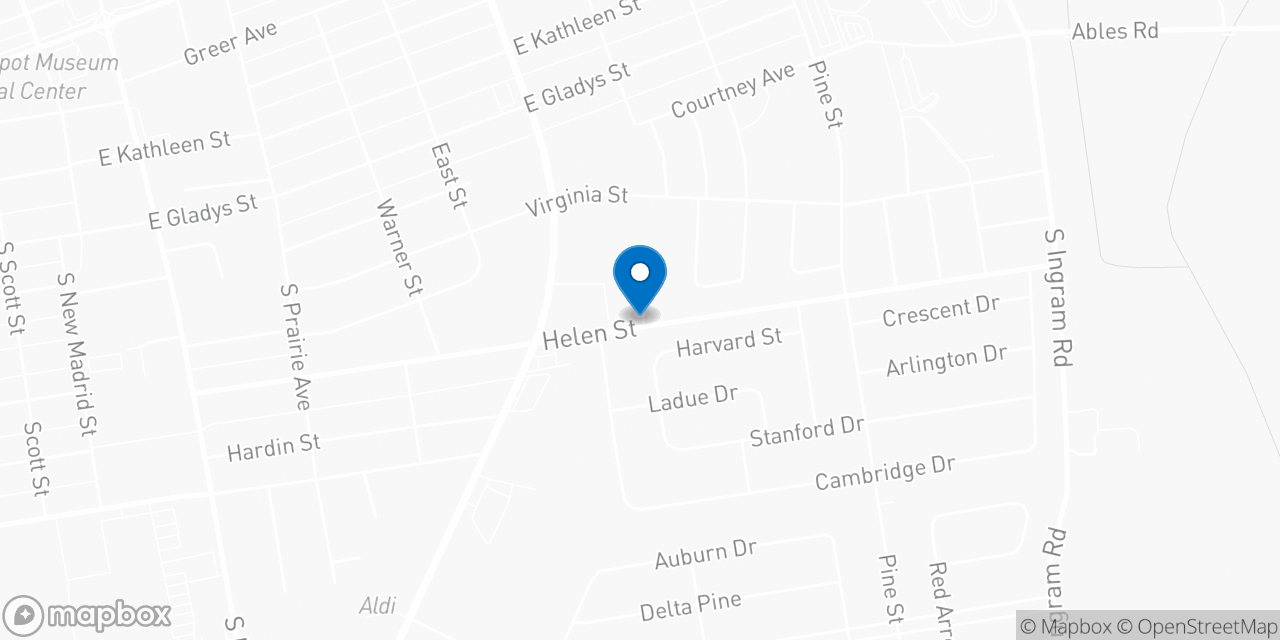Map showing the location of the Social Security office in Sikeston, MO