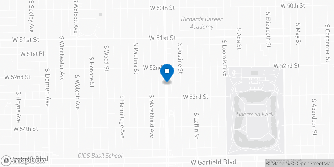 Map showing the location of the Social Security office in Chicago, IL