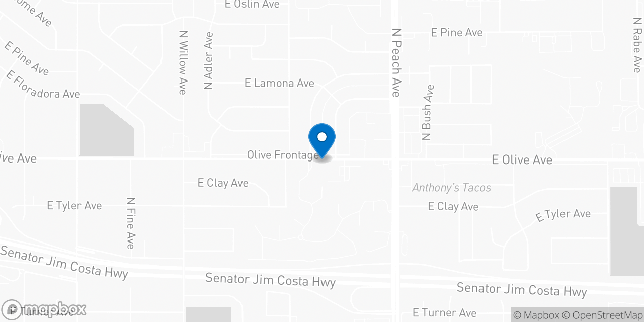 Map showing the location of the Social Security office in Fresno, CA
