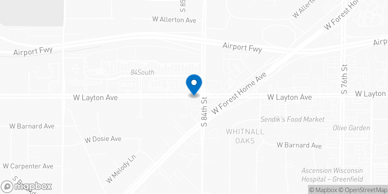 Map showing the location of the Social Security office in Greenfield, WI