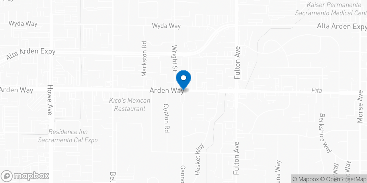 Map showing the location of the Social Security office in Sacramento, CA