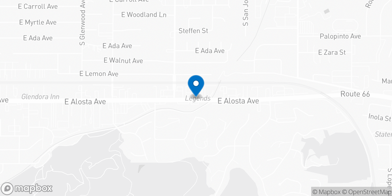Map showing the location of the Social Security office in Glendora, CA