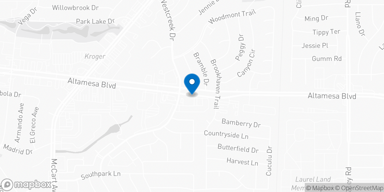 Map showing the location of the Social Security office in Fort Worth, TX