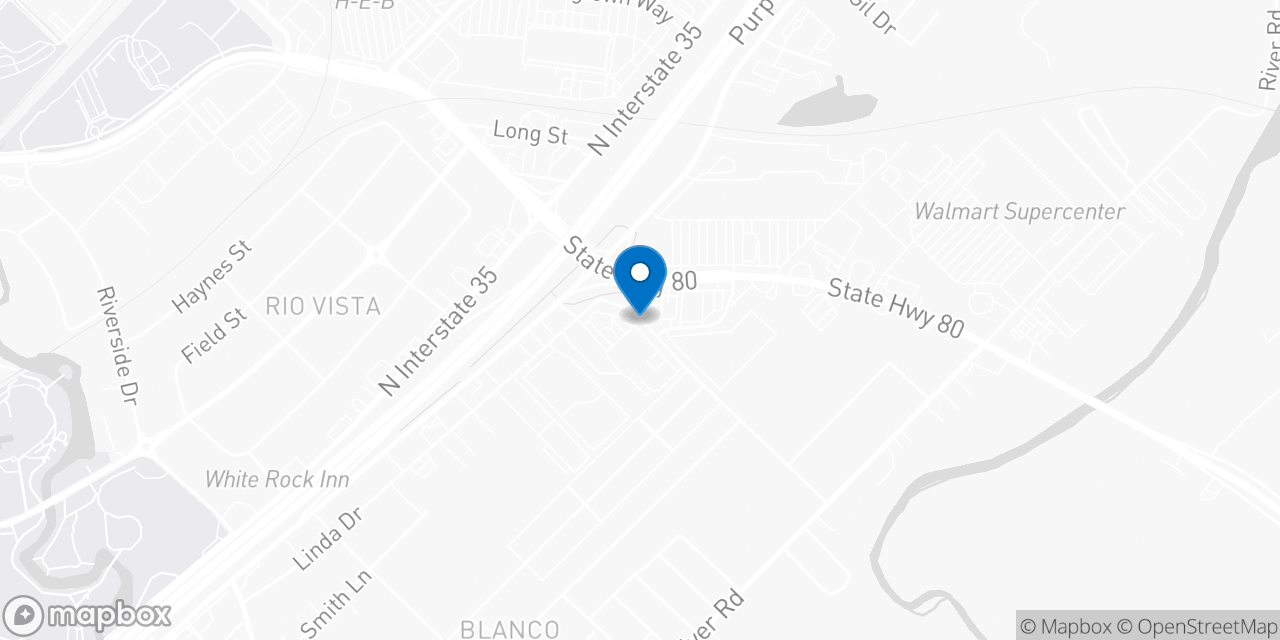 Map showing the location of the Social Security office in San Marcos, TX