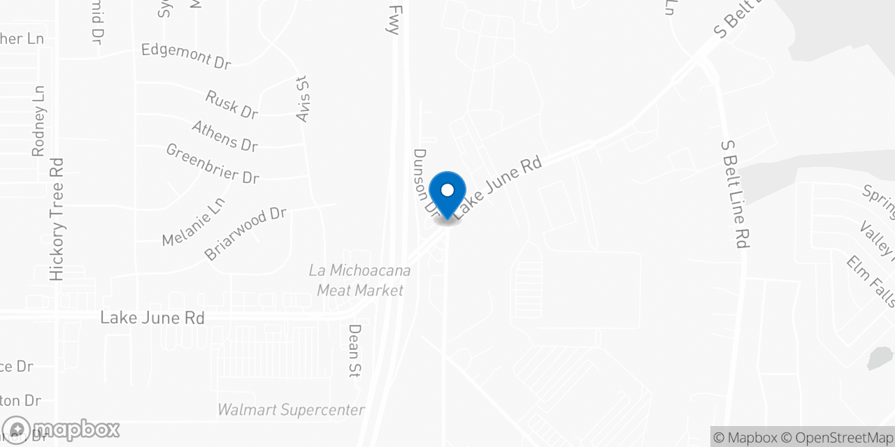 Map showing the location of the Social Security office in Balch Springs, TX