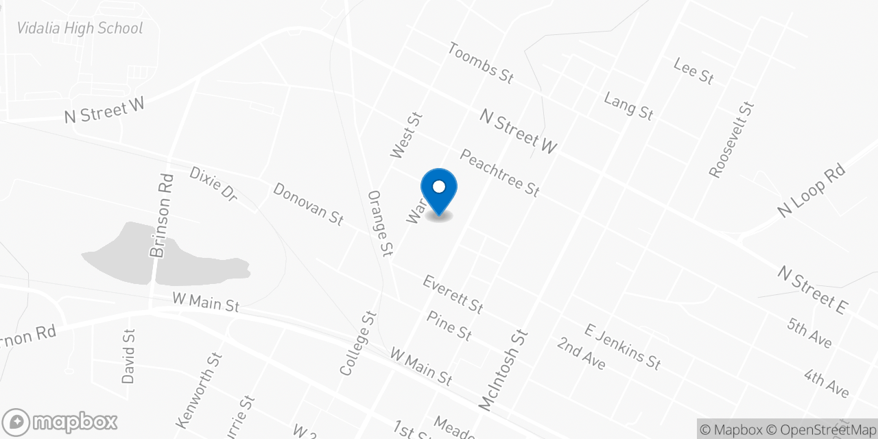 Map showing the location of the Social Security office in Vidalia, GA