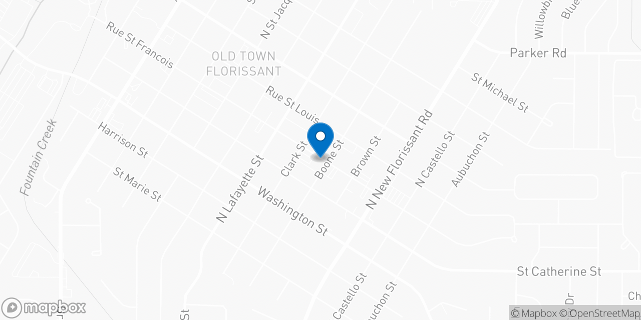 Map showing the location of the Social Security office in Florissant, MO