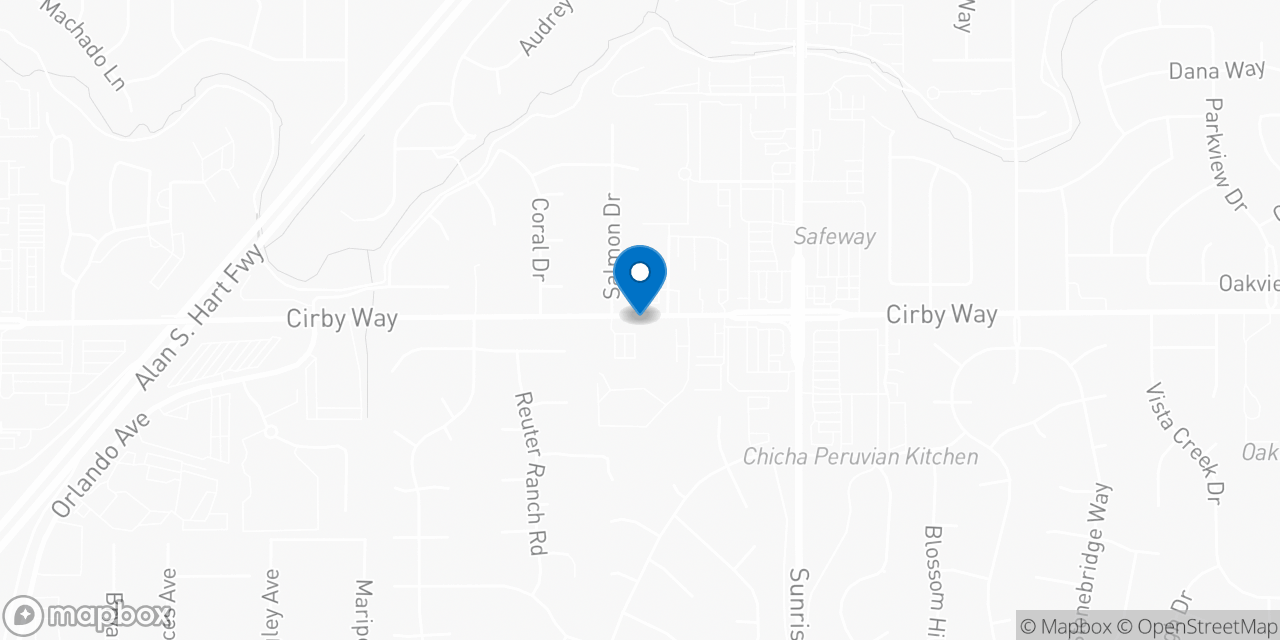 Map showing the location of the Social Security office in Roseville, CA